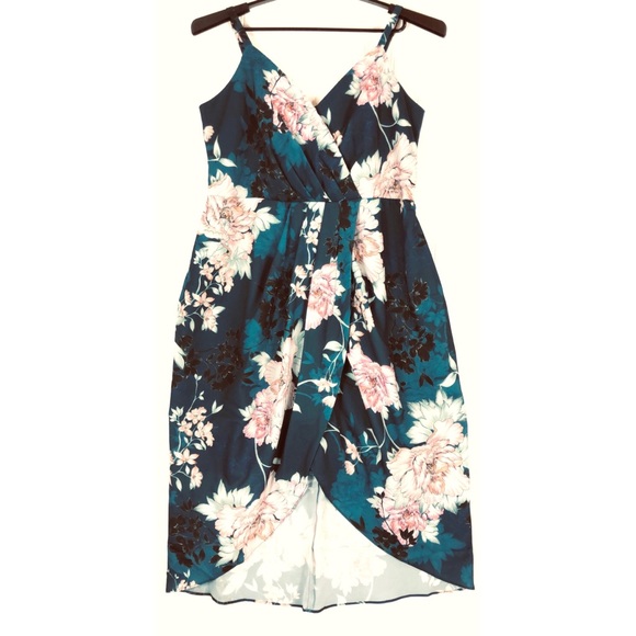 City Chic Dresses & Skirts - City Chic Jade Bloom Faux wrap dress 9352